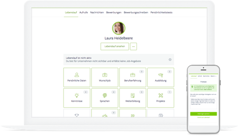 Der karriere.at Lebenslauf auf Desktop