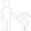 Icon von einer Person mit einem Kind