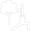 Icon von einer Person die neben einem Baum Sport macht
