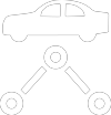 Icon von einem Auto mit vernetzter Struktur